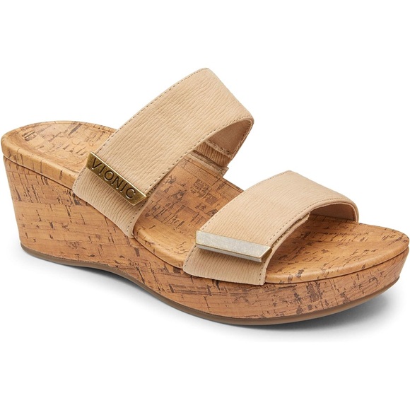 Vionic Shoes - Vionic Pepper Ruched Wedge Sandal Wheat NWB New size 10